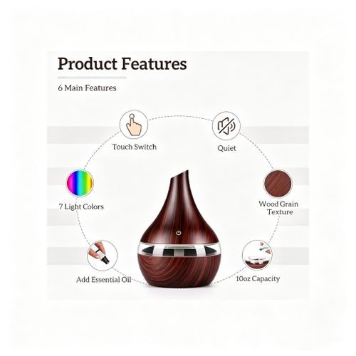 MAISON SOPHIE Essential Oil Diffuser 300ml Humidifier Aroma Diffuser for Home & Office - image 3