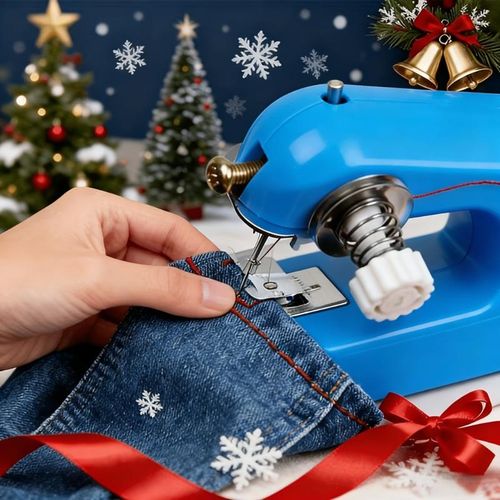 Generic Mini Portable Handheld Sewing Machine Manual No Electricity Easy Home Sewing Kit with Threading Tool - image 8
