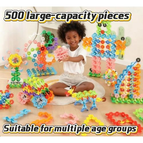 product_image_name-Generic-Napin Snowflake block 500 pieces large capacity 4.3cm, baby and children's intellectual toy block-1