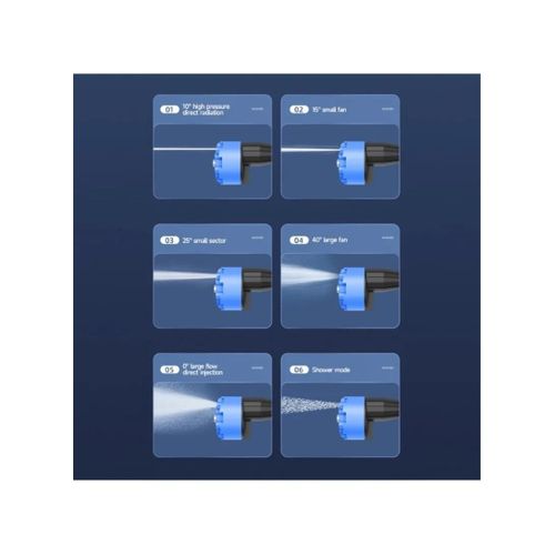 product_image_name-White Label-15Ah 300W 22000rpm Touch Panel 50Bar Pressure Car Washing Machine, Cleaner Set, Car Water Gun With Brushless Motor, Foam Bottle, 6-Function Nozzle & Storage Bag for Vehicles, Patio, Courtyard, Windows & Outdoor Use-4