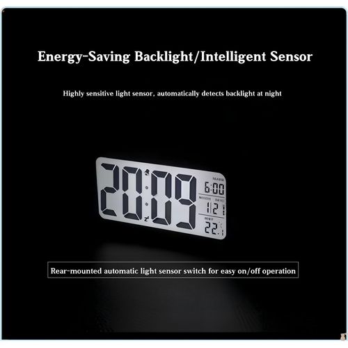Generic Digital Alarm Clock Smart Thermometer Calendar Table Time Black - image 2