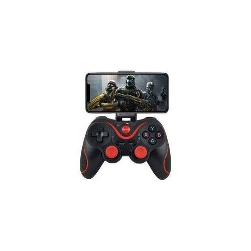 Generic Wireless Smartphone Bluetooth Mobile Gamepad Controller With Phone Bracket - Black/Red - image 3