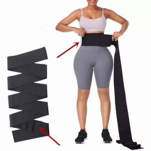 Shop White Label Tummy Wrap/Waist Trainer Belt Control - 5m Black Online