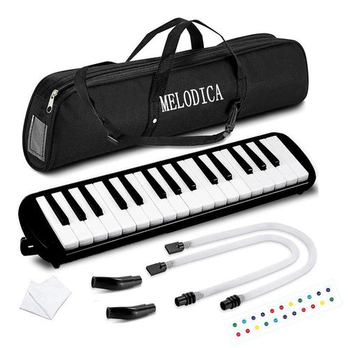 Generic 32-Key Black Melodica Set- Includes Full Accessories and Carrying Case