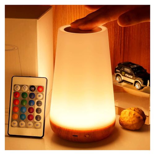 product_image_name-TodyJeyHo-Portable Touch Lamp, Night Light, Portable Table Sensor Control Bedside Lamps with Quick USB Charging Port, 5 Level Dimmable Warm White Light & 13 Color Changing for Bedroom/Office/Hallways-1