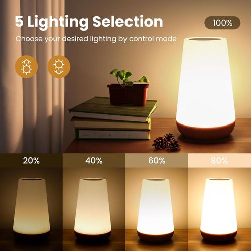 product_image_name-TodyJeyHo-Portable Touch Lamp, Night Light, Portable Table Sensor Control Bedside Lamps with Quick USB Charging Port, 5 Level Dimmable Warm White Light & 13 Color Changing for Bedroom/Office/Hallways-3
