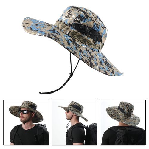 Shop Generic Mens Sun Hat Summer UV Protection Wide Brim Bucket Hat Blue  Online