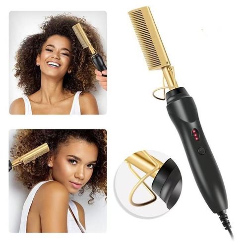 product_image_name-Generic-ASCENT Fast Heating Electric Straightener Comb for Wet & Dry Hair/gold&black-3