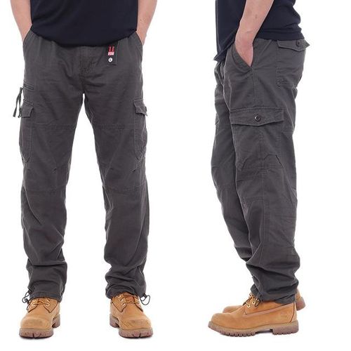 Cotton Men's Cargo Pants Casual Loose Mens Pant Multi Pocket