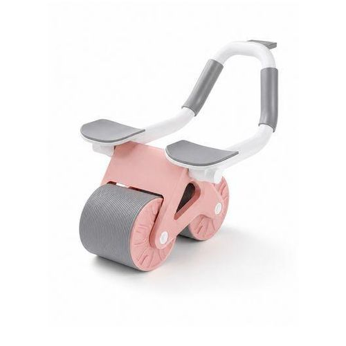 White Label Automatic Rebound Abdominal Muscle Ab Roller Trainer Wheel - Pink