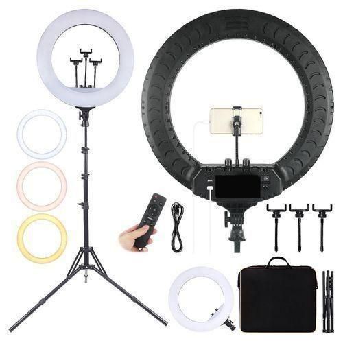 Generic RL-18 inch Ring Light Soft Ring Light with Remote Control - Black/White