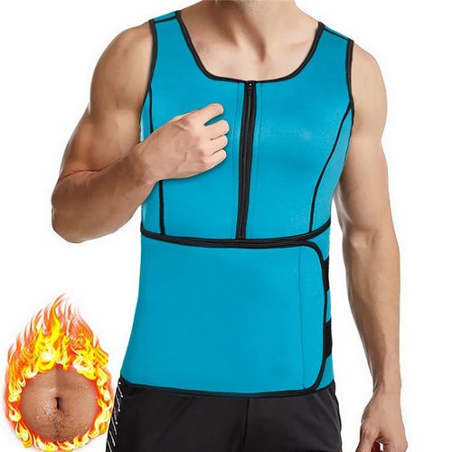 Shop Generic Men Body Shaper Waist Trainer Sauna Suit Sweat Vest Slimming  Underwear Weight Loss Shirt Fat Burner Workout Tank Tops Shapewear Online