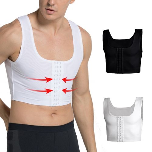 Men's Slimming Body Shaper Posture Corrector Abdomen Compression Shirt Vest  Tops