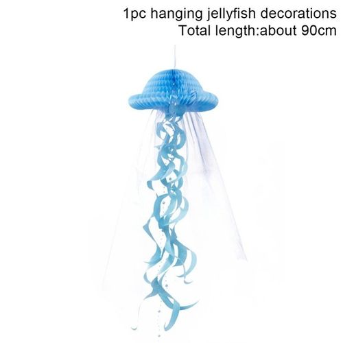 Shop Generic Ocean Party Decor Clear Bubble Garlands Hanging Jellyfish  Paper-Blue Honeycomb Online