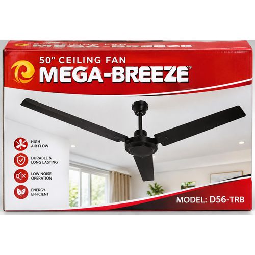 Mega MEGA-BREEZE 56" High Performance Ceiling Fan – Black - image 3