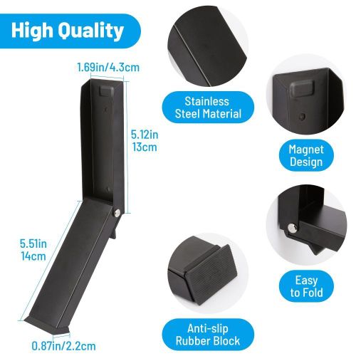 product_image_name-addigoes-Heavy Duty Kickdown Door Stopper – 6-Inch Metal Door Holder for Bottom of Door, Holds Door Open, Secure Floor Mount, Black (1 Pack)-2