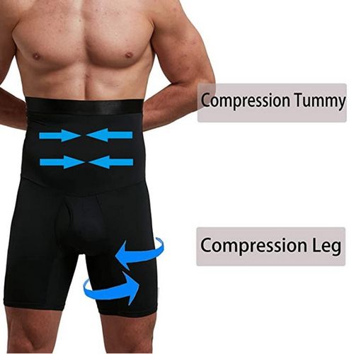 Mens High Waist Boxer Shorts Tummy Compression Slimming Body Shaper Girdle  Pants