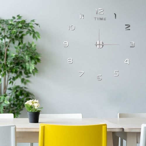 Generic DIY 3D Wall Clock With Number Stickers Frameless Silent Wall Clock - image 6