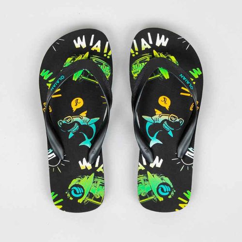 product_image_name-Olaian-Boys' flip-flops 120 vanlife black-2