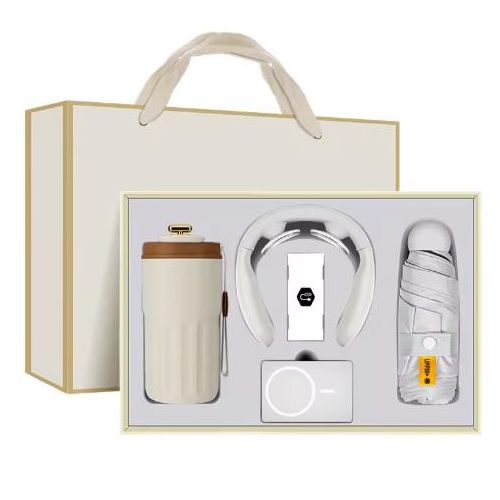 product_image_name-Genetic-Luxury Business Gift Set - Includes Digital Coffee Cup- Neck Massager-MagSafe Power Bank-Umbrella in Souvenir Box and Pack - Grey-1