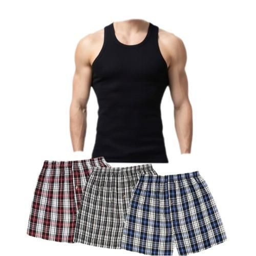 product_image_name-White Label-1 Black Men’s Singlet and 3 Pieces of Multicolor Boxer Shorts-1