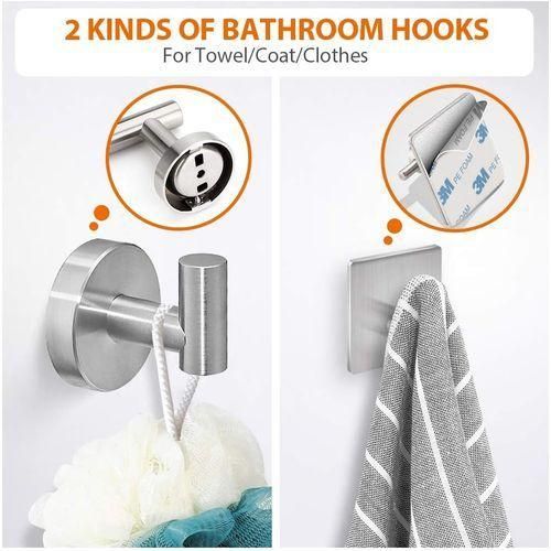 product_image_name-Generic-5-piece bathroom storage rack, towel bar + toilet paper holder + hook-4
