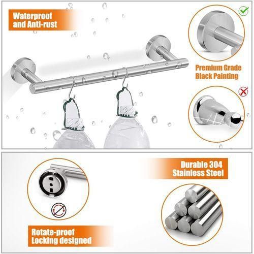 product_image_name-Generic-5-piece bathroom storage rack, towel bar + toilet paper holder + hook-5
