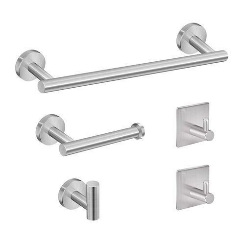 product_image_name-Generic-5-piece bathroom storage rack, towel bar + toilet paper holder + hook-8