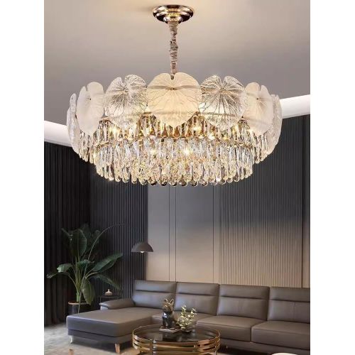 product_image_name-Generic-Modern Crystal Heart Shape Chandelier with Adjustable LED Lighting + Remote - 96W - 50*50*32cm - Gold-2