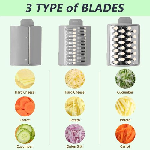 product_image_name-TodyJeyHo-New Electric Cheese Grater, Electric Salad Maker, Multi-function Grater, Automatic Vegetable Chopper Slicer, Professional Multi-conical Blade, Stainless Steel-2