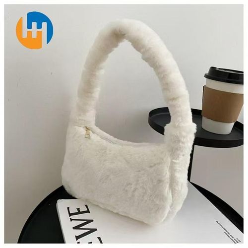 product_image_name-HUAHUA-New mink fur single shoulder underarm small bag fashionable girl's handheld plush bag-1