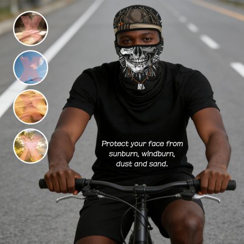 Generic Cycling Full Face Mask Skull Sunshade Cover Cap Sunscreen Breathable - image 2
