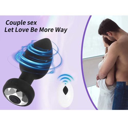 product_image_name-RUNSONE-Smart Anal Plug Vibrator Wireless Remote Control Anus Clitoris Plug Vibrating Male Pro state Massage Waterproof Rechargeable Silicone Solo Foreplay Sex Toy for Men Women Couples-6