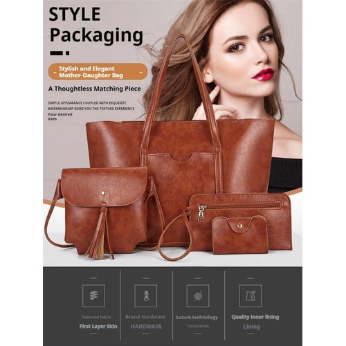 product_image_name-Fashion-Women's Handbag Set: Vintage Chic Mother-Daughter Bag Collection (4-Piece)-4