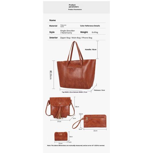product_image_name-Fashion-Women's Handbag Set: Vintage Chic Mother-Daughter Bag Collection (4-Piece)-7