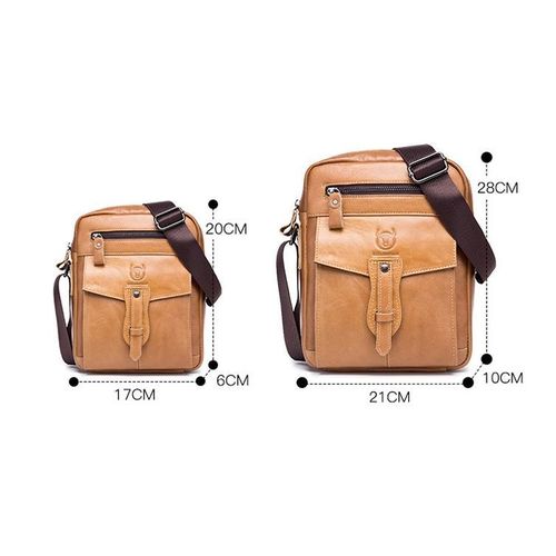 Generic 053 Men Messenger Bag Cowhide Large Capacity Briefcase - Dark Brown - image 2