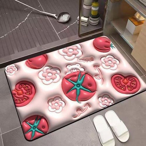 product_image_name-White Label-Bathroom Mat - Pink/Red/Green-1