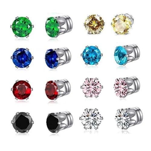 AD 4pcs Crystal Magnetic Ear Ring - Multicolour - image 2