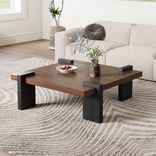 Generic Minimalist Square Coffee Center Table-Brown/Black