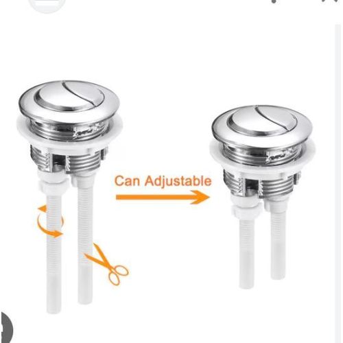 AD Universal Round Toilet Tank Flush Push Button  - Silver - image 2