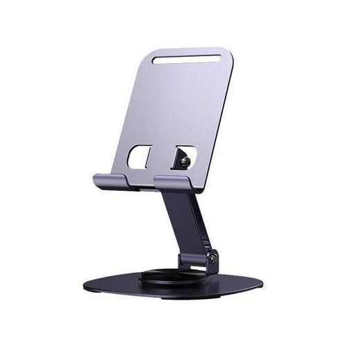 Generic Foldable 360° Rotating Metal Phone Tablet Stand Gray