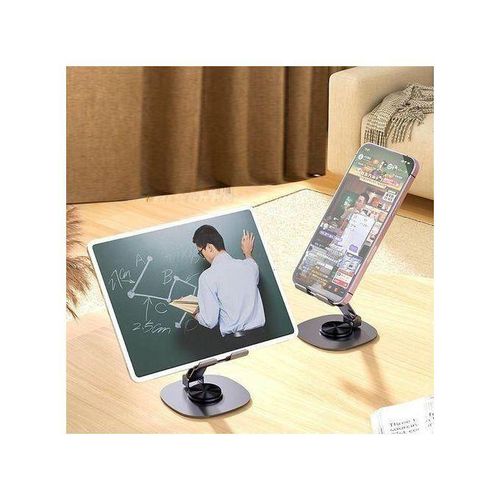 Generic Foldable 360° Rotating Metal Phone Tablet Stand Gray - image 6