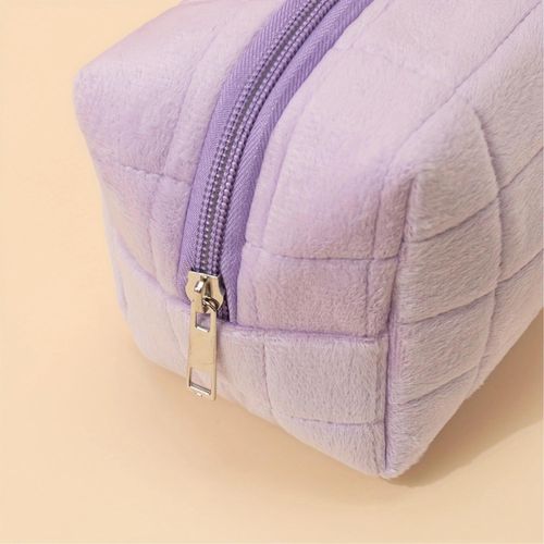 product_image_name-ShebSheb-Women’s Plush Makeup Bag, Fashion Fuzzy Toiletry Bag for Bathroom and Shower, Travel Organizer Pouch for Small Essentials-5