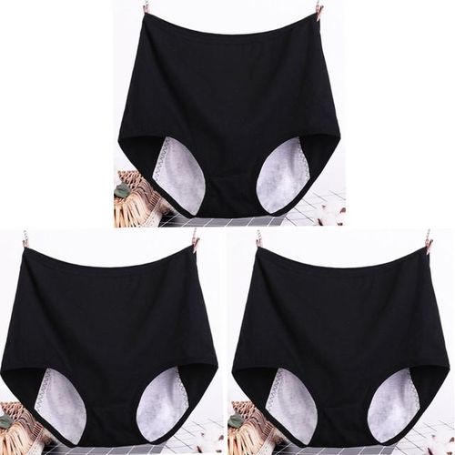 Shop Generic 3pcs/lot Cotton Menstrual Panties Plus Size 6xl Intimates Women  Pants Leak Proof Incontinence Underwear Period Proof Briefs Online
