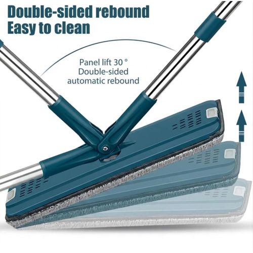 product_image_name-Generic-Scrath Anet Self-Wringing Flat Mop and Bucket System + 2 Microfiber Pads - Blue-5