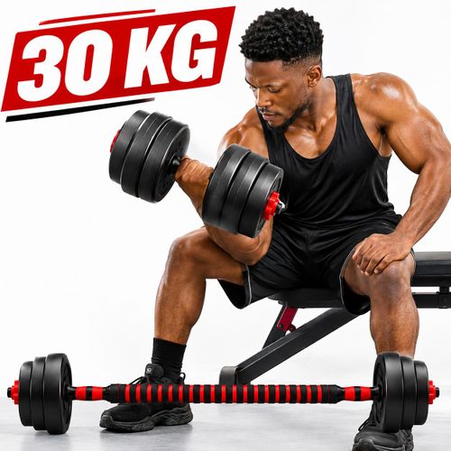 Generic 30KG Adjustable 3-in-1 Dumbbell Set  + Free Barbell Rod - image 2