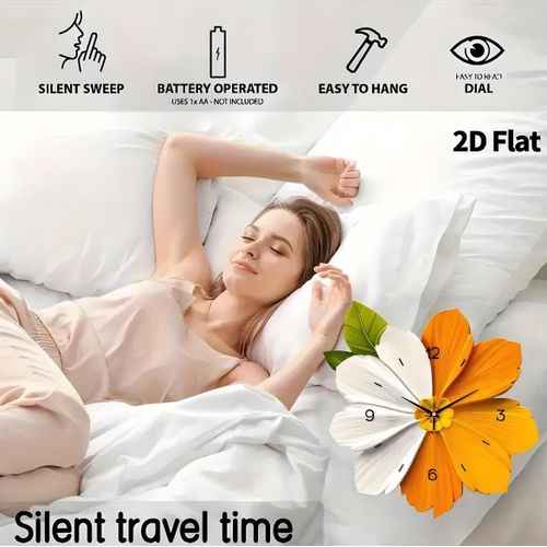 product_image_name-Generic-Modern Art Colorful Flowers Silent Wall Clock, Super Silent Quartz Movement, No Ticking, Suitable for Decorating Clocks in Living Rooms, Bedrooms, Offices, Kitchens, and Cafes-6