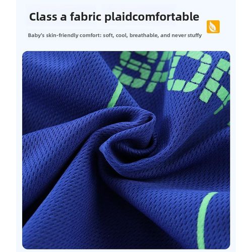 product_image_name-Fashion-YOLO Children's Short Sleeve Suit Set Boys' Sportswear Quick Drying -Blue-3