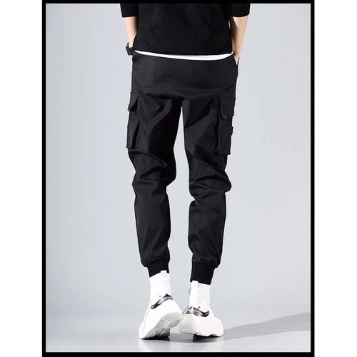 product_image_name-Fashion-Black Sports Joggers Men's Casual Pants-4