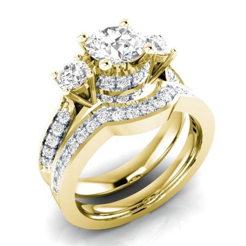 product_image_name-Generic-2- Piece Wedding Ring - Silver - Gold-1